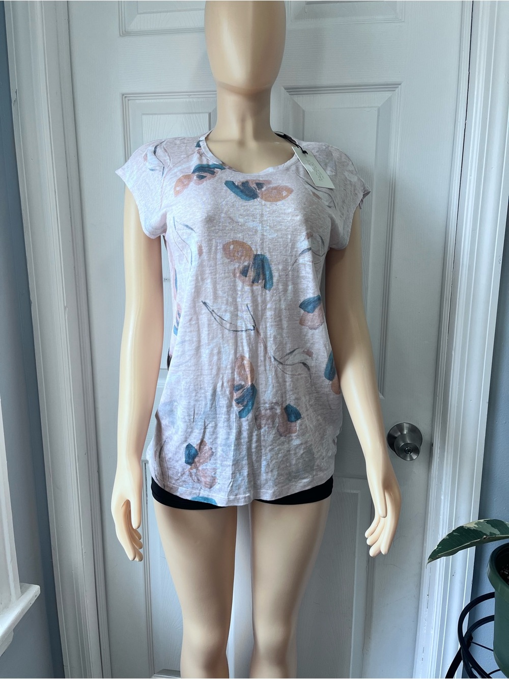 Rachel Zoe Light Pink Short Sleeve Floral Tee
